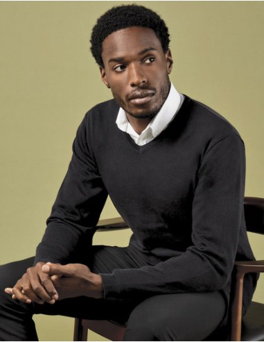 KUS-KK352-Regular Fit Arundel V-Neck Sweater